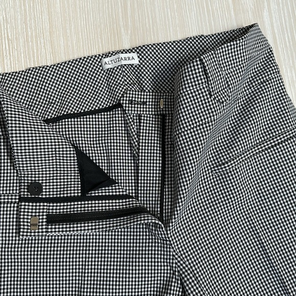 Altuzarra Plaid Black and White Gingham Pants Sz 42 - Picture 3 of 6